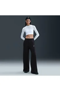 Damskie spodnie zwysokim stanem iszerokimi nogawkami Nike Phoenix Fleece - Czerń - Spodnie damskie Damskie spodnie zwysokim stanem iszerokimi nogawkami Nike Phoenix Fleece - Czerń - Spodnie damskie - miniaturka - grafika 1