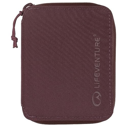 Lifeventure Męski minimalistyczny podwójnie składany portfel chroniony RFID, wykonany z ekologicznego materiału pochodzącego z recyklingu, Śliwka, One Size, Minimalistyczny