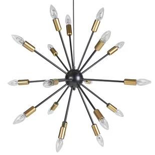 Beliani Lampa wisząca Lampa wisząca 18-punktowa metalowa czarna MAGUSE 248090 - Lampy sufitowe - miniaturka - grafika 1