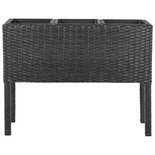 Donica kwietnik z technorattanu czarna CARAGANA - Donice - miniaturka - grafika 1