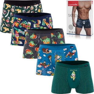 Cornette American bokserki męskie szerokie 3 pack M Przewiewne, luźne, miękkie, śmieszne, klasyczne majtki męskie z bawełny, M - Majtki męskie - miniaturka - grafika 1