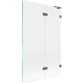 Parawany nawannowe - Mexen Lunar L parawan nawannowy 2-skrzydłowy prawy 110 x 150 cm, transparent, gun metal - 897L-110-100-95-00-P - miniaturka - grafika 1