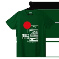 Odzież do sportów motorowych - T-shirt koszulka Nissan 180SX zielona-4XL - miniaturka - grafika 1