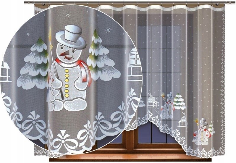 BAŁWANKI 300x150cm firana świąteczna (malowana) prod HAFT S.A. z taśmą SALE