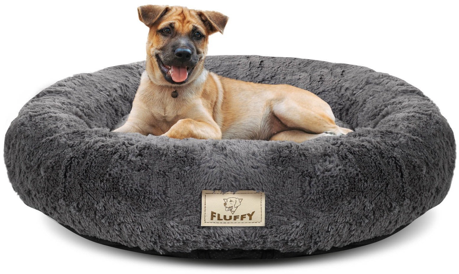 Legowisko shaggy 40 cm ciemnoszary rozbieralny antyslip XS