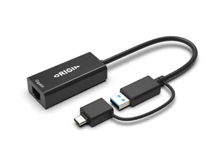 Origin Storage OS-HUB-USB3/C-RJ45 zmieniacz płci / kabli USB3.0/USB-C Czarny - Adaptery i przejściówki - miniaturka - grafika 1