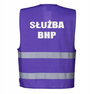 Kamizelka odblaskowa Portwest fioletowa L/XL z nadrukiem SŁUŻBA BHP - Odzież robocza - miniaturka - grafika 1