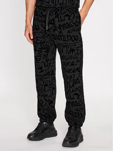 Versace Jeans Couture Spodnie dresowe 75GAA315 Czarny Regular Fit - Spodnie sportowe męskie - miniaturka - grafika 1