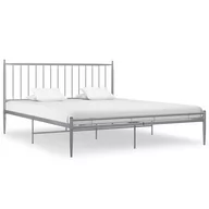 Łóżka - vidaXL Rama łóżka szara metalowa 200 x 200 cm 325029 - miniaturka - grafika 1