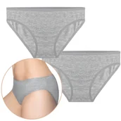 Majtki damskie - 2X MAJTKI DAMSKIE BAWEŁNIANE FIGI PEŁNE KLASYCZNE SZARE POLSKI PRODUCENT S - miniaturka - grafika 1