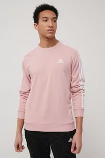 Bluzy męskie - Adidas bluza męska kolor różowy z aplikacją - grafika 1