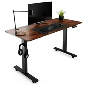 Biurka gamingowe - Biurko regulowane elektryczne gamingowe 140x60cm Biago - Brązowe - miniaturka - grafika 1