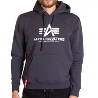 Bluzy męskie - Bluza Alpha Industries Basic Hoody 17831202 - szara - miniaturka - grafika 1