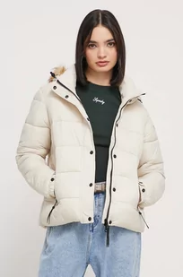Superdry kurtka damska kolor beżowy zimowa - Kurtki damskie - miniaturka - grafika 1