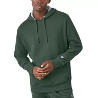 Bluzy męskie - Champion Męska bluza z kapturem Powerblend dla mężczyzn, bluza z kapturem, kultowe logo C (Reg. lub Big & Tall), Ciemnozielone logo C, L - miniaturka - grafika 1