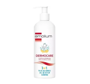 Emolium SANOFI AVENTIS SP Z O.O Dermocare 3 w 1 Płyn do kąpieli żel do mycia i szampon 400 ml - Kosmetyki kąpielowe dla dzieci - miniaturka - grafika 1