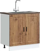 Szafki łazienkowe - vidaXL vidaXL Szafka pod zlewozmywak, Porto, stare drewno, 80x46x81,5 cm - miniaturka - grafika 1