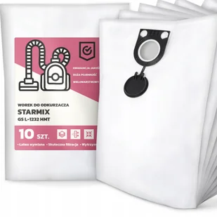 10x Worek do Odkurzacza Starmix Gs L-1232 Hmt Syntetyczny Tekstylny Duzy G9 - Worki do odkurzaczy - miniaturka - grafika 1