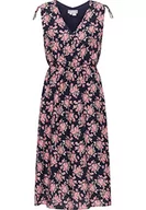 Sukienki - usha Damska sukienka z kwiatowym nadrukiem, granatowa różowa, L - miniaturka - grafika 1