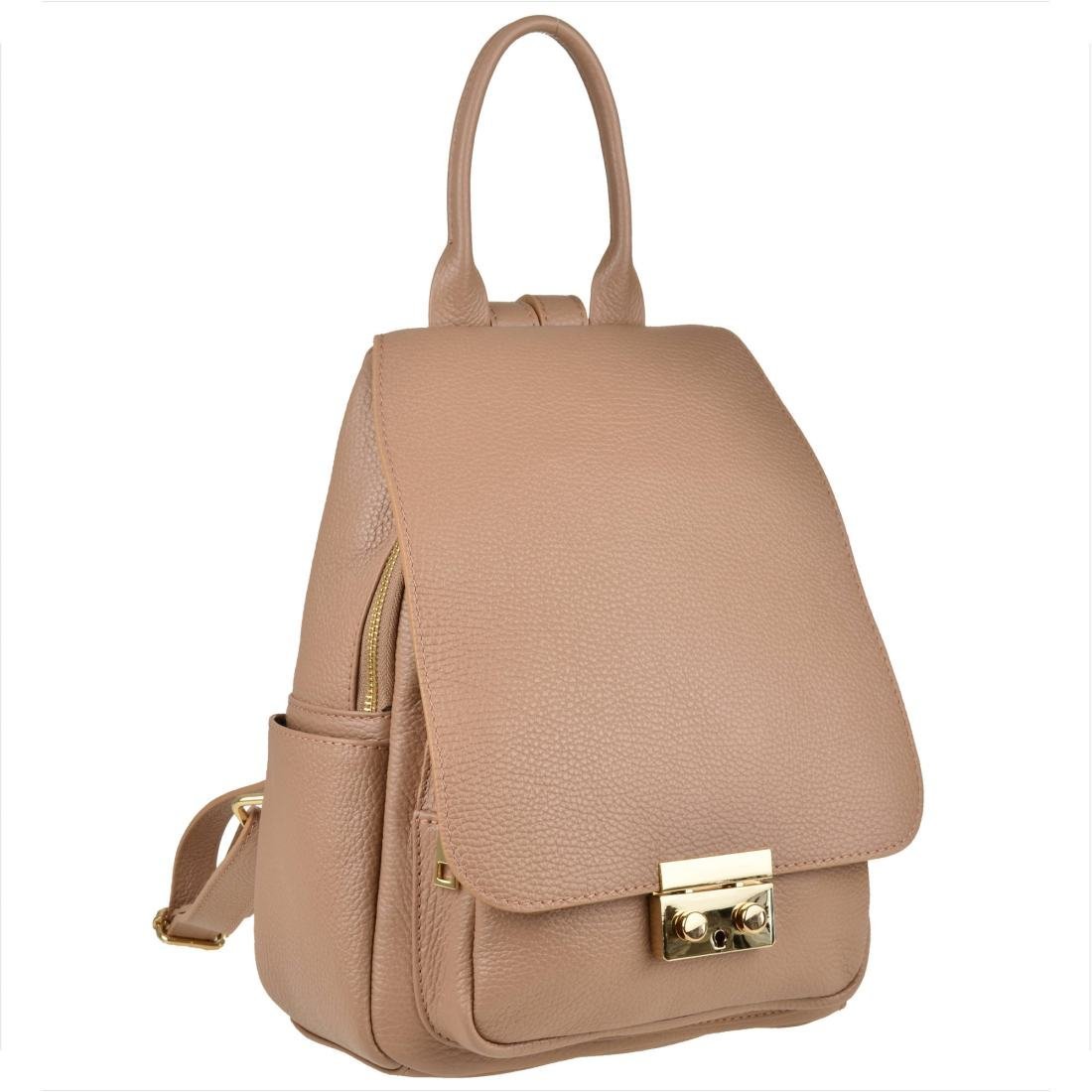 Plecak skórzany włoski karmel brąz Borse in Pelle