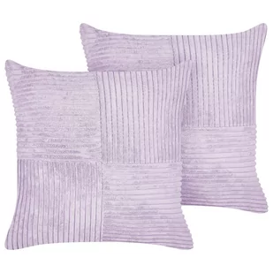 2 sztruksowe poduszki 43 x 43 cm fioletowe MILLET - Poduszki dekoracyjne - miniaturka - grafika 1