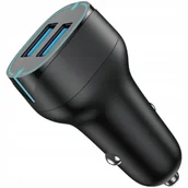 Ładowarki samochodowe - ŁADOWARKA SAMOCHODOWA SZYBKIE ŁADOWANIE 2x USB QC 36W MOCNA 3A - miniaturka - grafika 1