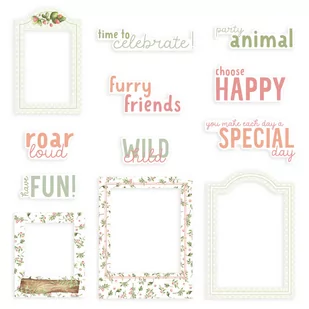 P13, Zestaw elementów, Frames and Words, 12 sztuk - Scrapbooking - miniaturka - grafika 1
