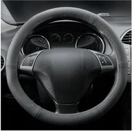 Akcesoria motoryzacyjne - CarPassion Pokrowiec SKÓRZANY na kierownicę 42-44 cm - miniaturka - grafika 1