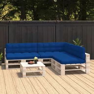 Poduszki na krzesła - vidaXL vidaXL Poduszki na sofę z palet, 7 szt., kobaltowoniebieskie, tkanina - miniaturka - grafika 1
