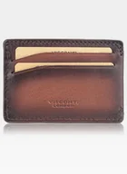Portfele - Etui Cardholder Męskie Skórzane Visconti Na Karty Slim Jasny Burgund - miniaturka - grafika 1