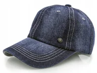 Czapki i chusty sportowe męskie - Czapka bejsbolówka z daszkiem dżinsowa GRANATOWA - miniaturka - grafika 1
