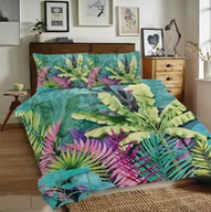Pościel - Kolorowa pościel 220x200 z motywem dżungli Universal 09 bawełniana Matex - miniaturka - grafika 1