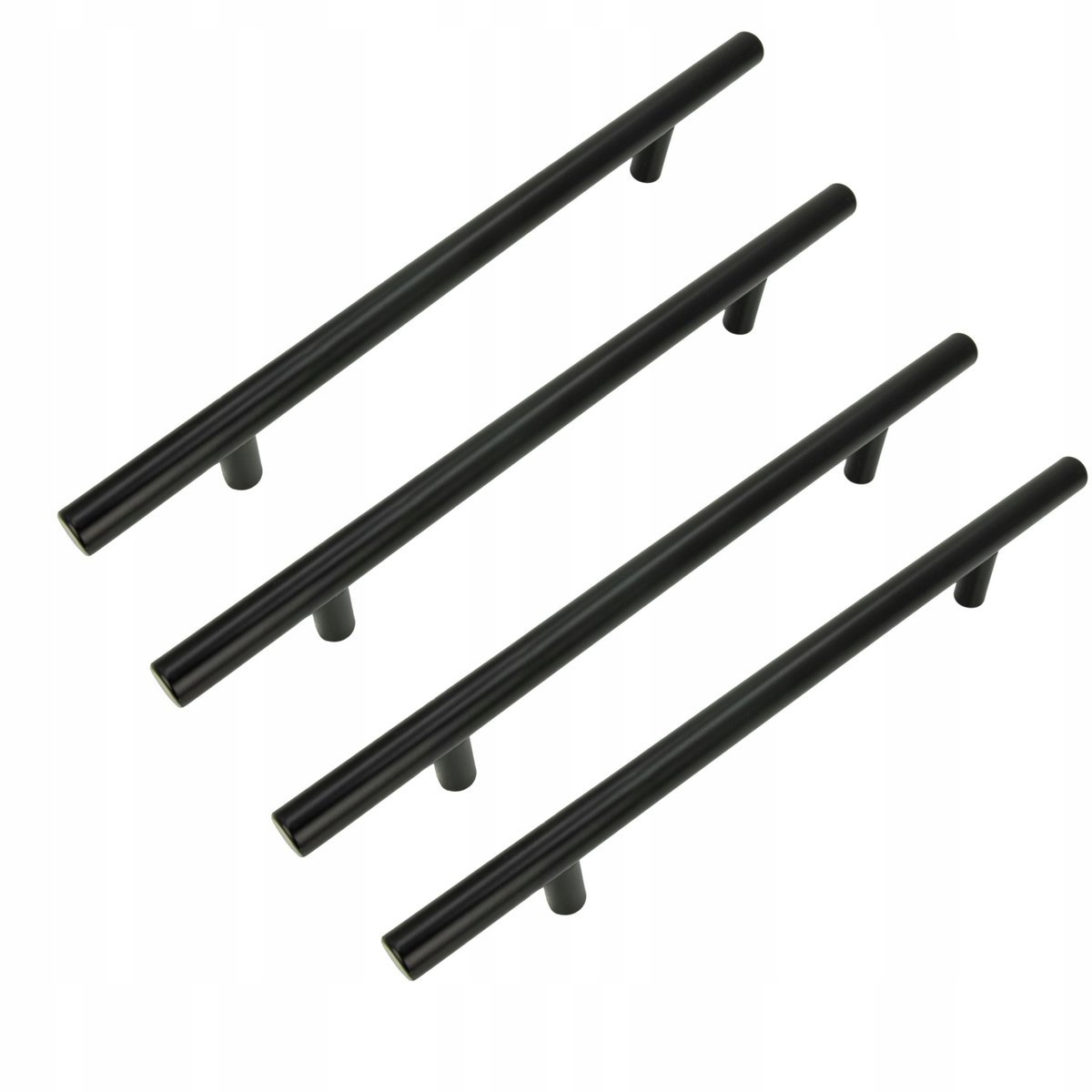 4 x Uchwyt meblowy Reling 160 mm czarny Metalowy uchwyt do szafek szuflady