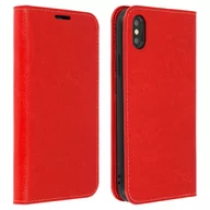 Etui i futerały do telefonów - Etui Folio z prawdziwej skóry iPhone XS Max z miejscem na karty, stojak na wideo, czerwone - miniaturka - grafika 1
