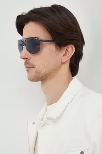 Okulary przeciwsłoneczne - Armani Exchange okulary przeciwsłoneczne męskie kolor granatowy - grafika 1