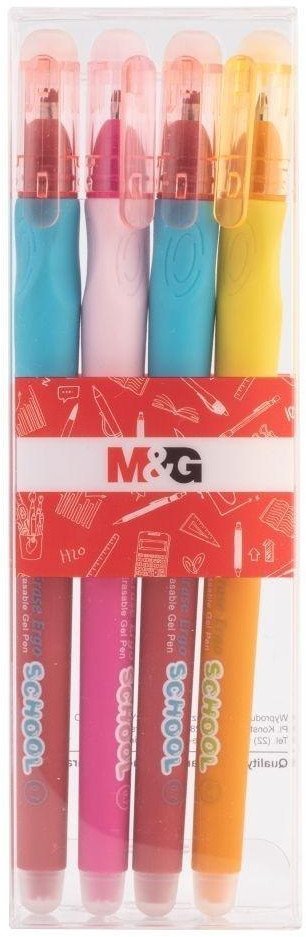 M&G Długopis wymazyw. 0.7mm Ergo Girl nieb 4szt EDUKAMP