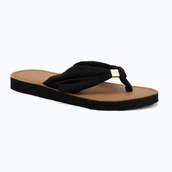 Klapki i japonki damskie - Japonki damskie Tommy Hilfiger Footbed Summer Sandal Leather black - miniaturka - grafika 1