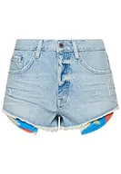 Spodenki damskie - Superdry Damskie szorty w stylu vintage High Rise, Jasny niebieski indygo, vintage, 42 - miniaturka - grafika 1