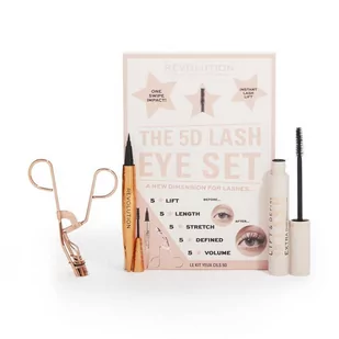 The 5D Lash Eye Set zestaw Lift & Define 5D Lash Mascara tusz do rzęs + Renaissance Flick eyeliner w pisaku + Rose Gold Eyelash Curlers zalotka do rzęs - Palety i zestawy do makijażu - miniaturka - grafika 1