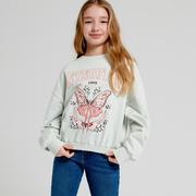 Swetry dla dziewczynek - Sinsay - Bluza - Granatowy - miniaturka - grafika 1