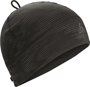 ODLO Unisex's Polyknit ciepła czapka z eko nadrukiem zimna pogoda, czarna odblaskowa, jeden rozmiar - Czapki damskie - miniaturka - grafika 1
