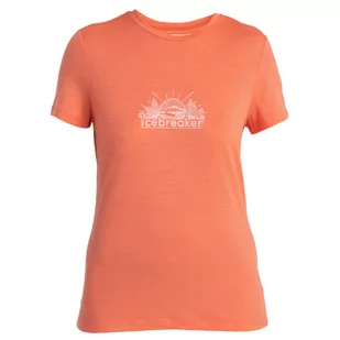 Damska koszulka Icebreaker Women Merino 150 Tech Lite III SS Tee IB Grown Naturally Rozmiar: M / Kolor: pomarańczowy - Koszulki sportowe damskie - miniaturka - grafika 1