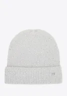 Czapki damskie - Czapka damska z drobnymi cyrkoniami szara - miniaturka - grafika 1