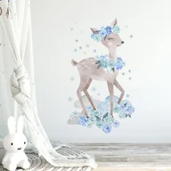 Wyposażenie pokoiku dziecięcego - Naklejka ścienna Sarenka Niebieska - miniaturka - grafika 1