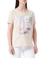 Koszulki i topy damskie - Comma CI T-shirt damski, 81E2 beżowy, 32 - miniaturka - grafika 1