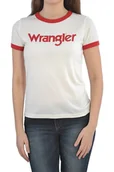 Koszulki i topy damskie - WRANGLER RINGER TEE OFF WHITE LOGO T-SHIRT DAMSKI - miniaturka - grafika 1