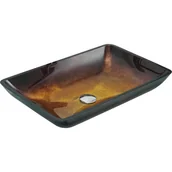 Umywalki - Mexen Megan szklana umywalka nablatowa 56 x 36 cm, złota ciemna - 24135651 - miniaturka - grafika 1