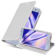 Etui i futerały do telefonów - Etui Cadorabo do Samsung Galaxy A5 2017 w kolorze CLASSY SILVER Etui na telefon komórkowy z magnetycznym zamknięciem, funkcją podstawki i miejscem na karty Etui Etui ochronne Etui z klapką w stylu książki - miniaturka - grafika 1