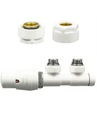 Zawory i kraniki - Zawór termostatyczny 50mm TWINS biały lewy Cu - miniaturka - grafika 1