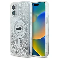 Etui i futerały do telefonów - Etui KARL LAGERFELD Liquid Glitter Choupette Head MagSafe do Apple iPhone 16 Pro Przezroczysty | Bezpłatny transport - miniaturka - grafika 1